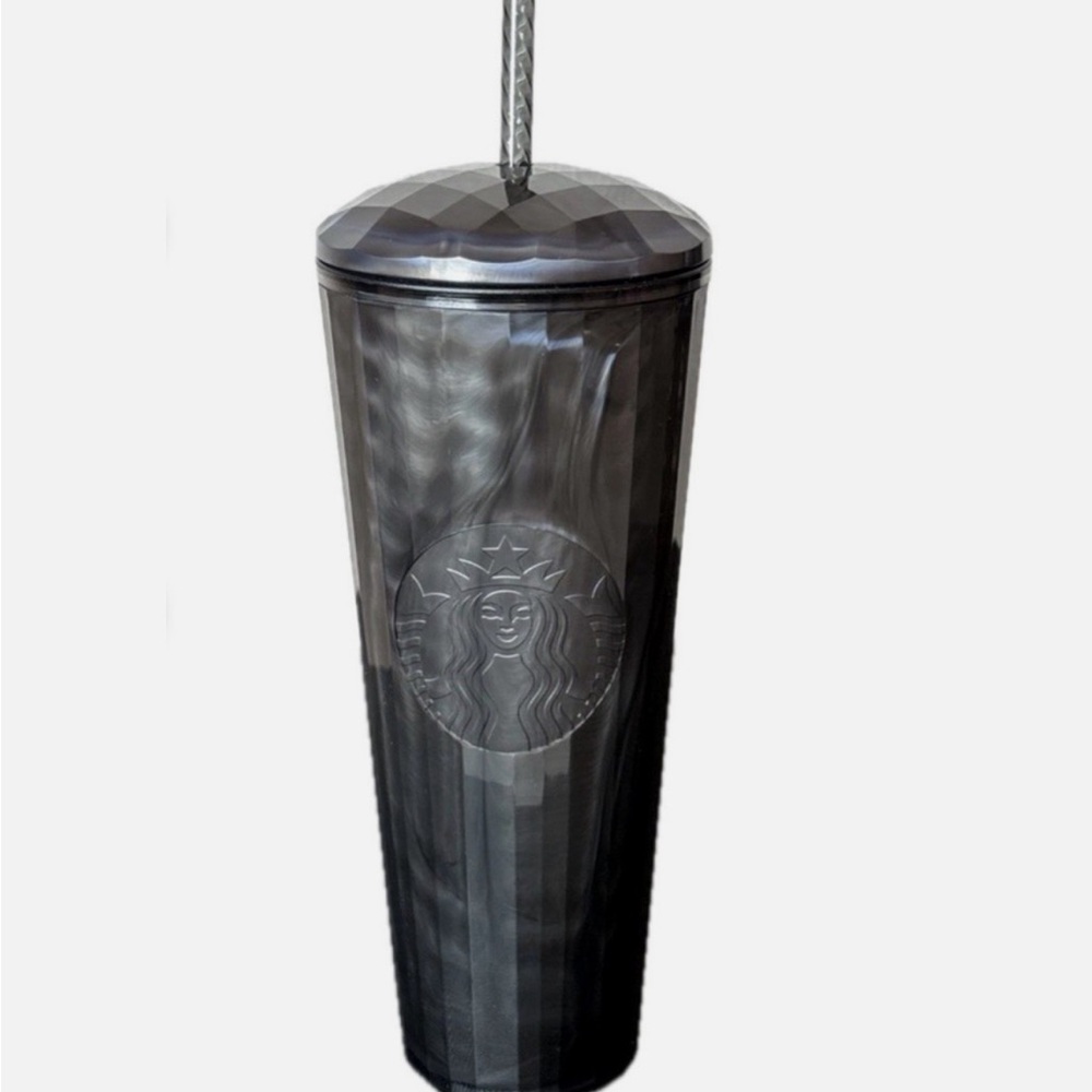 Starbucks Iridescent Black Pearl Marbled VENTI 24 Oz Cold Tumbler Dome Cup